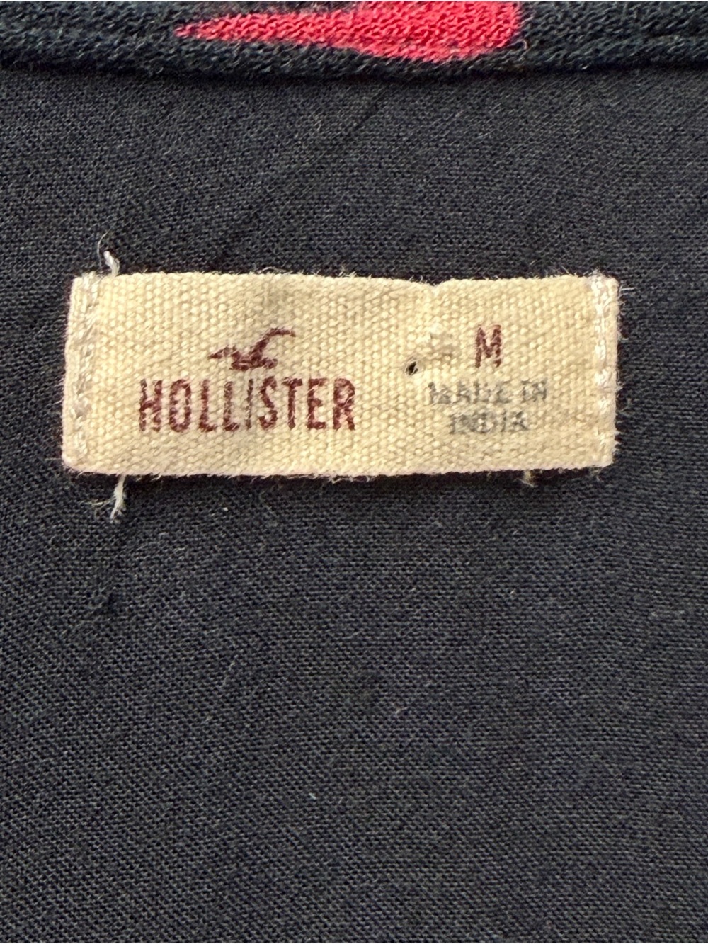 Hollister Black Mini Dress with Red and Blue Flower Accents Size Medium - Picture 3 of 7